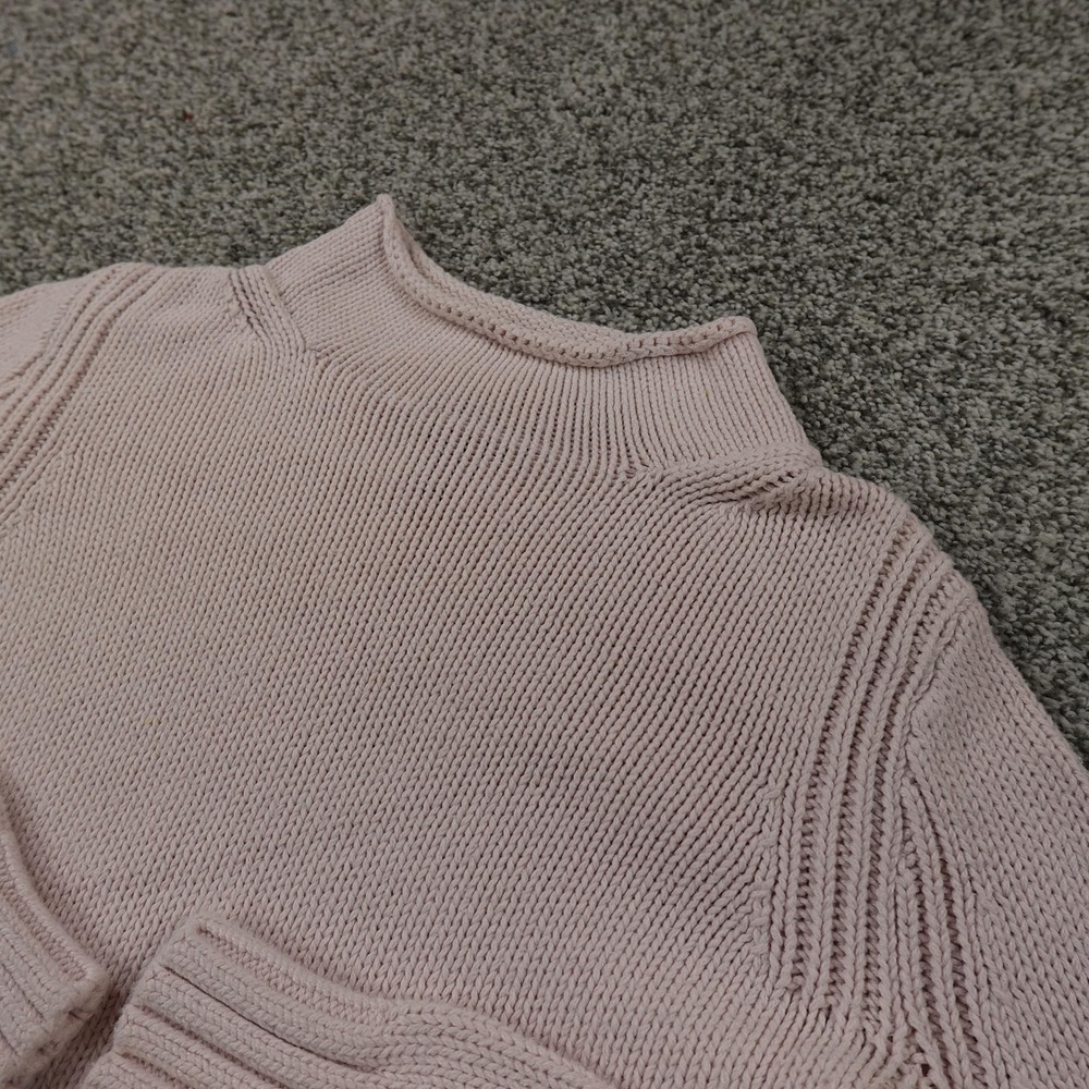 J Crew Sweater Womens XXS Pink Purple Knit Oarsman Rollneck Mock Neck Pullover